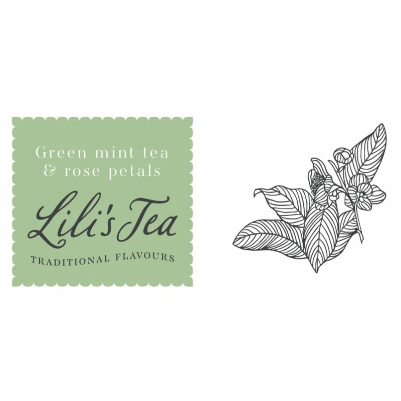 Lili’s Tea Groene thee Munt en Rozenblaadjes 